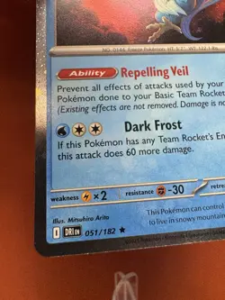 Pokemon Team Rocket's Articuno Cosmos Holo - Destined Rivals 051/182 NM 1941 - Image 4