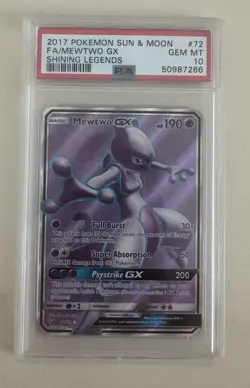 Pokemon Mewtwo GX Full Art 72/73 Shining Legends PSA 10 Gem Mint - Image 1