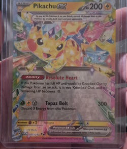 Pokemon Pikachu ex 057/191 Sv08: Surging Sparks EX Tera Holo Basic 200 HP - Image 1