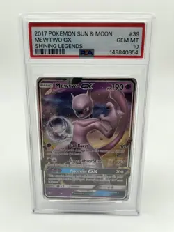 2017 Pokemon Shining Legends Mewtwo GX Holo #39/73 PSA 10 GEM MINT - Image 1