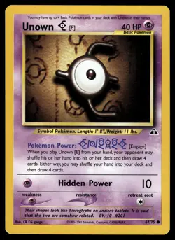 Unown [E] 67/75 Common Neo Discovery Pokemon Unlimited LP - Image 1