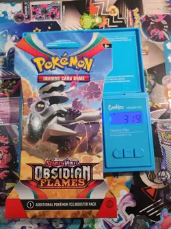 VERY HEAVY 31.9g Sleeved Obsidian Flames Pokemon TCG Factory Sealed Booster Pack - Image 1