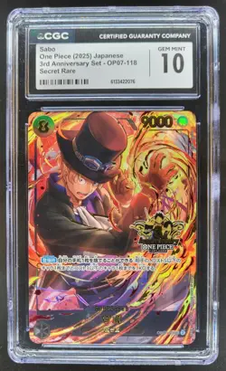 2025 ONE PIECE JP SABO SECRET RARE OP07-118 CGC 10 A PT - Image 1
