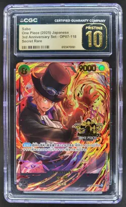 2025 ONE PIECE JP SABO SECRET RARE OP07-118 CGC 10 PRISTINE A PT - Image 1