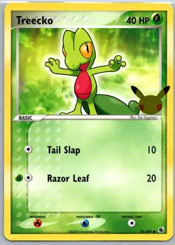 Treecko 76/109 25th Anniversary Celebrations First Partner Pack Jumbo Card NM-LP - Image 1