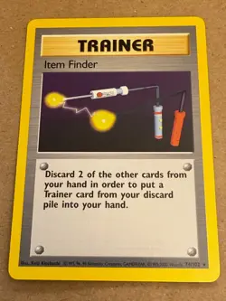 Item Finder 074/102 Base Set Unlimited Regular Pokemon Card NM - Image 1