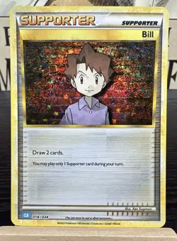 Bill Supporter 018/034 CLC Holo Pokemon Trading Card Game English NM - Image 1