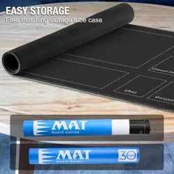 Stitched - Play Mat with Tube Case for MTG Card Game PlayingBlack Zones - Image 3