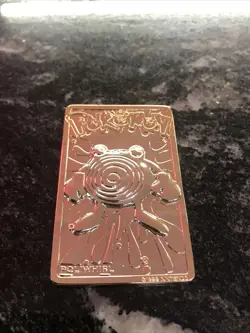 1999 Poliwhirl Gold Plated Bar #61 Card Limited Ed Burger King Pokemon COA - Image 1