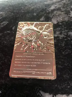1999 Poliwhirl Gold Plated Bar #61 Card Limited Ed Burger King Pokemon COA - Image 2