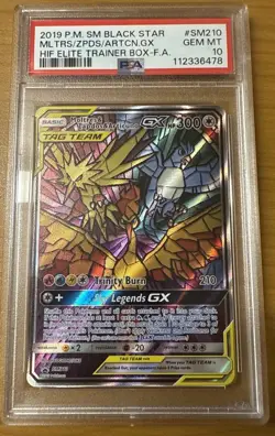 Pokemon Moltres & Zapdos & Articuno GX SM210 Tag Team Promo GEM MINT PSA 10 - Image 1