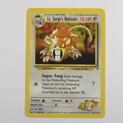 Pokemon - Lt. Surge's Raticate - Gym Heroes - Uncommon - Image 1