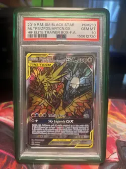 Pokemon Moltres & Zapdos & Articuno GX SM210 Black Star Promo TAG PSA 10 - Image 1