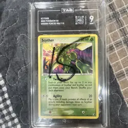 Pokemon Card TAG 9 Mint Scyther 2005 Pokemon Ex Unseen Forces #46/115 - Image 1
