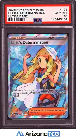 Pokemon 2025 Lillie's Determination 169 Full Art UR Mega Evolution GEM MT PSA 10 - Image 1