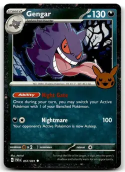 Gengar (Cosmos Holo) 057/091 Holo Trick or Trade BOOster 2024 Pokemon LP - Image 1