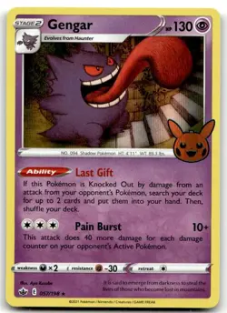 Gengar 057/198 Holo Promo Trick or Trade BOOster Pokemon Holo Lightly Played - Image 1