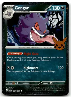 Gengar (Cosmos Holo) 057/091 Holo Trick or Trade BOOster 2024 Pokemon LP - Image 1