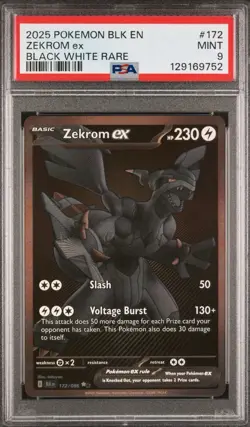 2025 Pokemon Black White Rare Zekrom ex Mint PSA 9 - Image 1