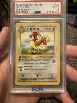 Pokemon Pidgeotto 1st Edition SHADOWLESS PSA 9 Base Set - Image 1