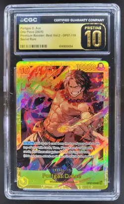2025 ONE PIECE PORTGAS D. ACE SECRET RARE OP07-119 CGC 10 PRISTINE A PT - Image 1
