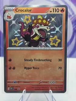 Pokemon TCG Paldean Fates Shiny Crocalor SVP 080 Black Star Promo Card NM - Image 1