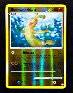 2007 Pokemon SUDOWOODO Mysterious Treasures REVERSE HOLO Foil Rare Card 35/123 - Image 1