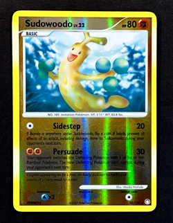 2007 Pokemon SUDOWOODO Mysterious Treasures REVERSE HOLO Foil Rare Card 35/123 - Image 2