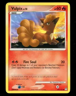 Vulpix 107/123 Diamond Pearl Mysterious Treasures Pokemon Card LP - Image 1