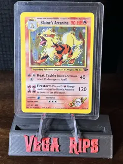 Pokemon TCG Gym Challenge Blaine's Arcanine Holo Rare Card 1/132 - Image 1