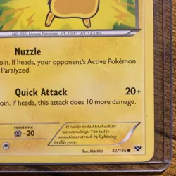 Pokemon Pikachu 42/146 XY Base Set LP Pokemon Card TCG 2014 - Image 4
