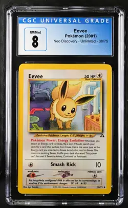 CGC 8 Eevee Neo Discovery Unlimited 38/75 Pokemon Card - Image 1