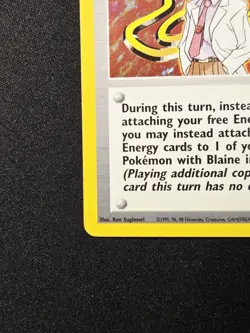 Blaine 17/132 Holo Rare WOTC Gym Challenge 2000 Pokemon Wizards Of The Coast TCG - Image 5