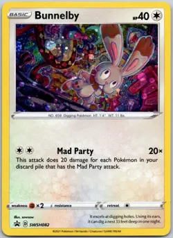 Bunnelby SWSH082 Holo Promo Sword & Shield Promos NM - Image 1