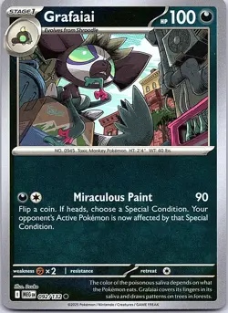 Grafaiai 092/132 Common Mega Evolution Pokemon Reverse Holo Near Mint - Image 1