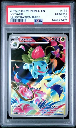 2025 Pokemon Meg En-Mega Evolution #134 Ivysaur Illustration Rare PSA 10 - Image 1