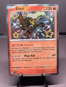 Pokemon TCG Entei 112/091 Sv: Paldean Fates Baby Shiny Holo Rare NM - Image 1