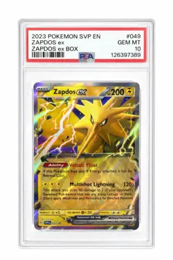 Zapdos ex SVP 049 PSA 10 Gem Mint Scarlet & Violet Promo Pokemon Holo - Image 1