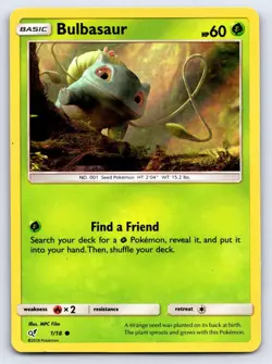Bulbasaur 1/18 Common Detective Pikachu Pokemon Holo Lightly Played - Image 1