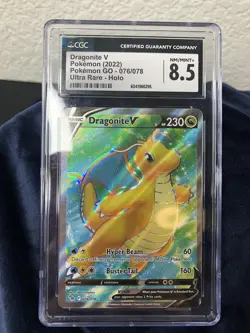 Dragonite V Pokemon 2022 Pokemon Go Ultra Rare Full Art Holo CGC Graded 8.5 Mint - Image 1