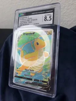 Dragonite V Pokemon 2022 Pokemon Go Ultra Rare Full Art Holo CGC Graded 8.5 Mint - Image 2