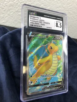 Dragonite V Pokemon 2022 Pokemon Go Ultra Rare Full Art Holo CGC Graded 8.5 Mint - Image 3