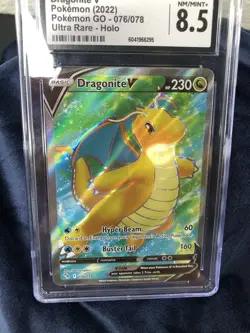 Dragonite V Pokemon 2022 Pokemon Go Ultra Rare Full Art Holo CGC Graded 8.5 Mint - Image 5