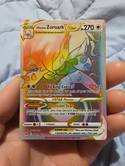 Pokemon TCG Hisuian Zoroark VSTAR 203/196 secret Rainbow Lost Origin English - Image 1