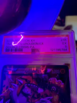 Pokemon Team Magma's Groudon EX Double Crisis 15/34 Full Art Holo PSA 5 - Image 3