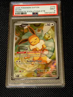 Eevee 2025 Prismatic Evolutions Black Star Promo #173 PSA 9 - Image 1