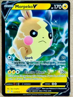 2021 POKEMON TCG SHINING FATES MORPEKO V ULTRA RARE HOLO 037/072 NM+ - Image 1