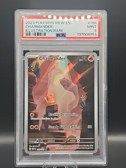 2023 Pokemon Mew en Charmander Illustration Rare PSA 9 - Image 1