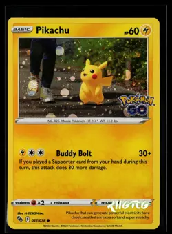 Pikachu 027/078 Holo Pokemon GO Pokemon NM - Image 1