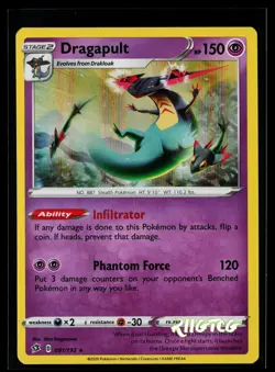 Dragapult 091/192 Holo Rebel Clash Pokemon Holo NM Holo - Image 1